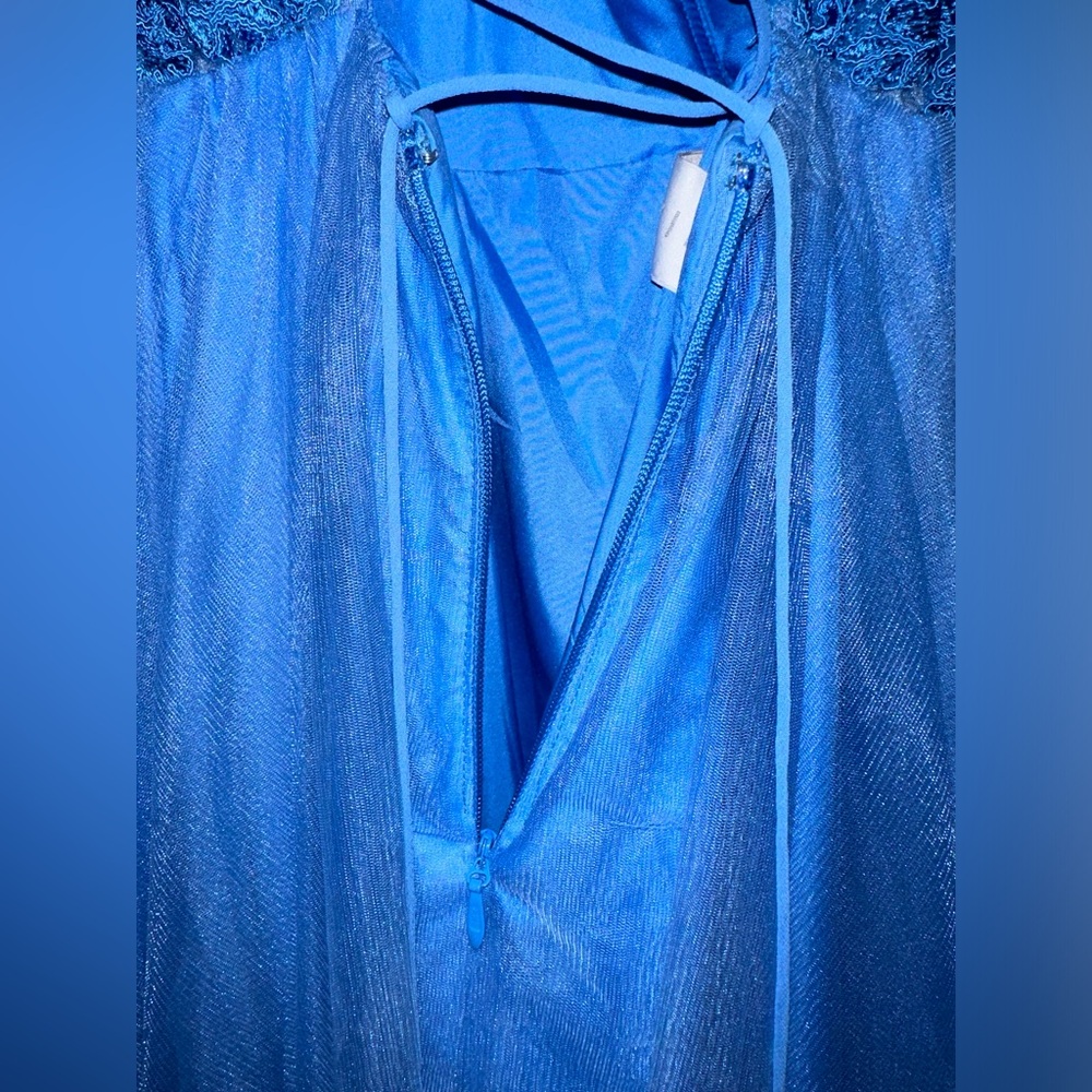 NWT Azazie Bridesmaids Maxi Dress Dariela Blue Jay Corset Back Women Sz Small A4 - Picture 7 of 11